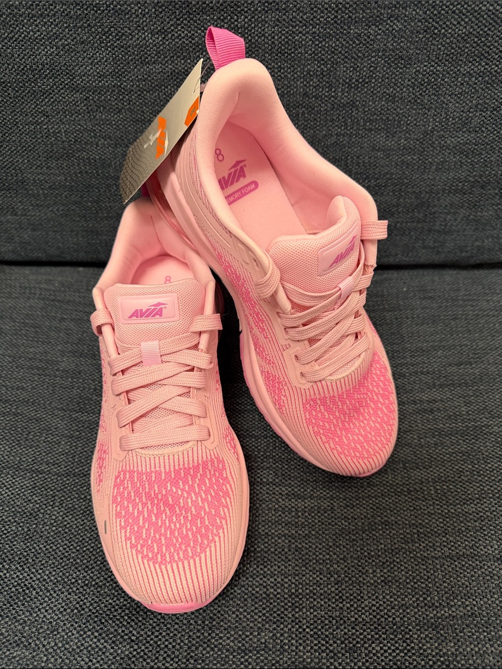 Avia Women's Pink Memory Foam Trainer Sneakers Size 8